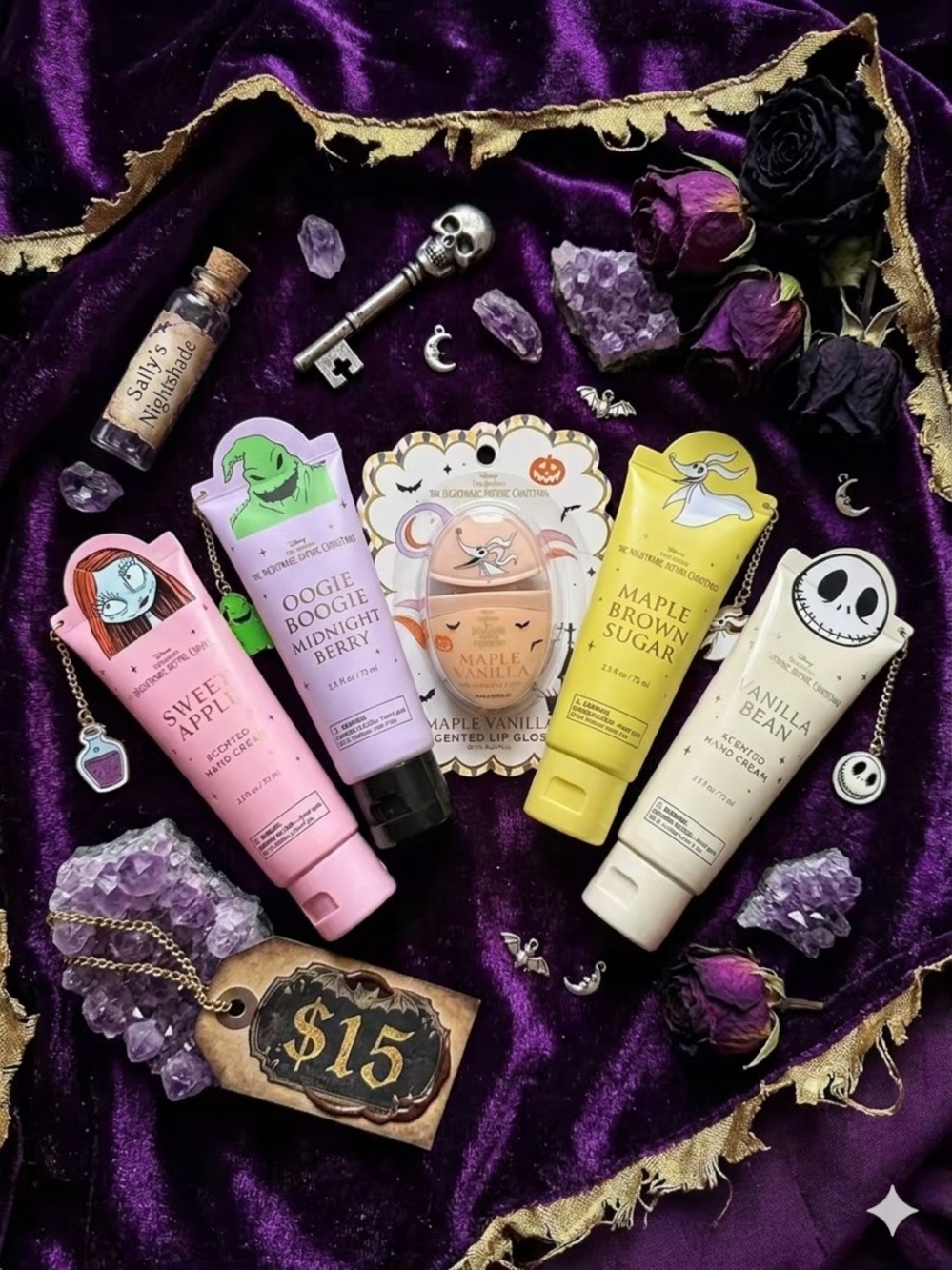 Nightmare Before Christmas 5-Piece Skincare & Lip Care Bundle Set 💀🖤